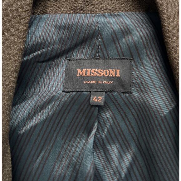 Missoni Loro Piana Wool Blazer Womens 42 US 6 Brown Italy Luxury Button Jacket - Picture 4 of 14